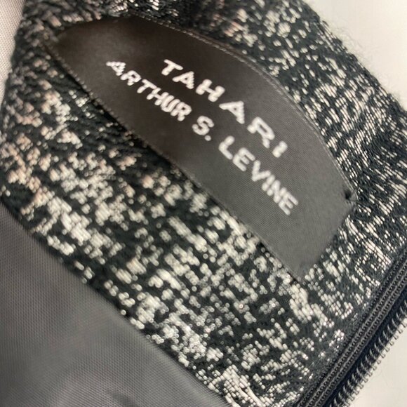 Tahari ASL Women's NWT Black Silver Doris-D Straight Belted Career Skirt 4/W28 - Picture 8 of 9